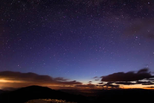 Magical view of the ski base at night — Stock Photo, Image