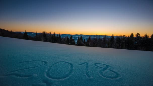 2018 Année Dans Les Montagnes Carpatiennes Beau Paysage Aube Uhd — Video