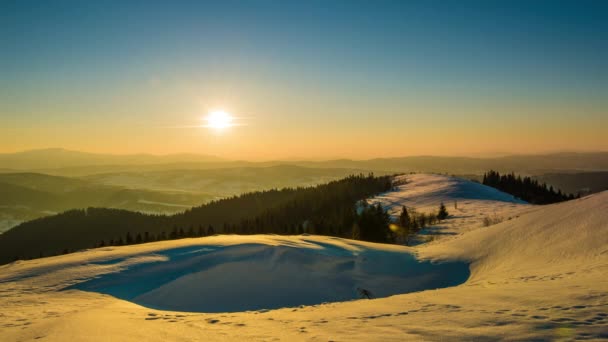 Desfasamento Tempo Inverno Nas Montanhas Carpatian Timelapse Fotografado Câmera Nikon — Vídeo de Stock