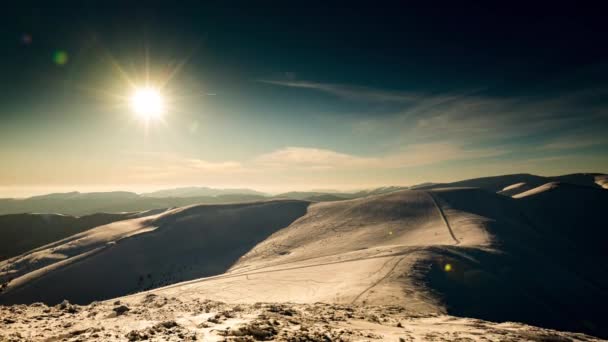 Szépség Téli Nap Természet Feltárása Uhd Timelapse Fényképezte Nikon D800 — Stock videók