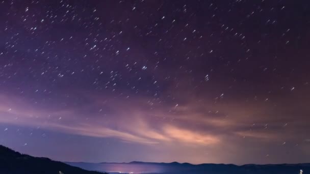 カルパチア山脈の星空のタイムラプス — ストック動画