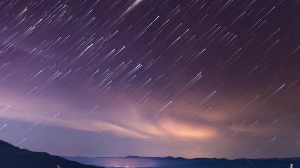 Starry Time Lapse Pegunungan Carpathian — Stok Video