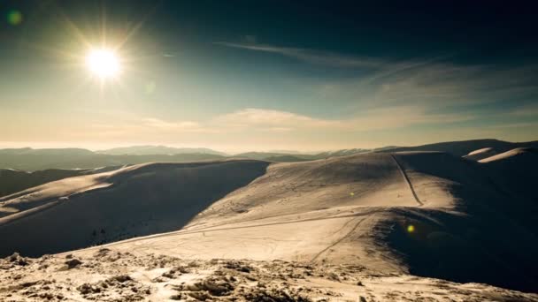 Beauty Winter Sun Nature Exploration Uhd Timelapse Photographed Nikon D800 — Stock Video
