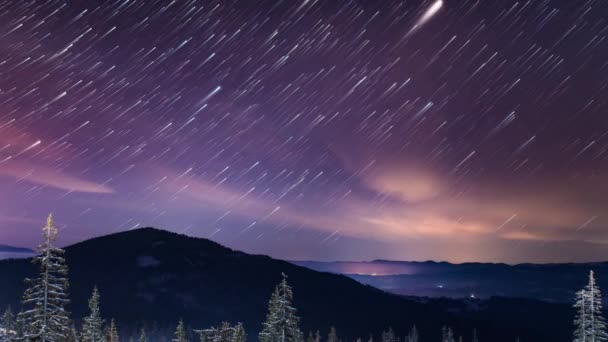 カルパチア山脈の星空のタイムラプス — ストック動画