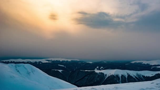 Belle Soirée Ensoleillée Montagne Sous Ciel — Video