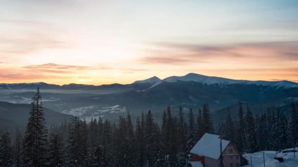 Gyönyörű Mountain Sunny Este Mountain Sky — Stock videók