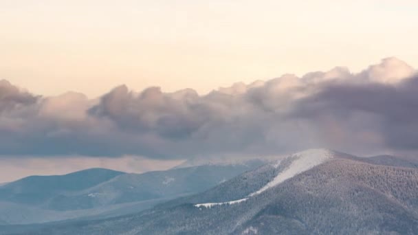 Lapso Tempo Inverno Resort Carpatian Timelapse Fotografado Câmera Nikon D800 — Vídeo de Stock