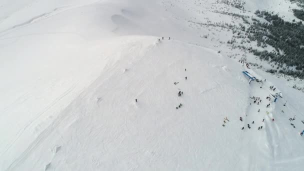Winterkarpaten Natur Luftbild Echtzeit Uhd — Stockvideo