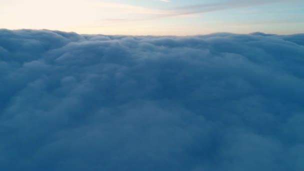 Mágikus Kék Cumulus Felhők Légi Kilátása Telepedett Égen Naplementekor Téli — Stock videók