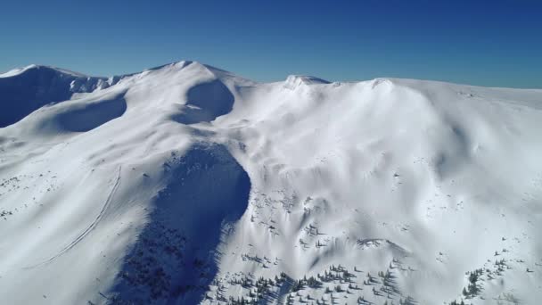 Bewitching View Majestic Snowdrifts Located Mountains Sunny Cloudless Winter Day Stock Footage