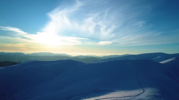 Inverno Carpatians Natura Vista Aerea Tempo Reale Uhd — Video Stock