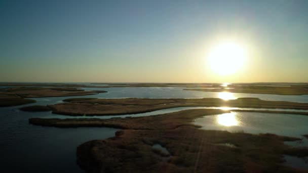 Isole Insolite Sul Lago Sivash Vista Dall Alto Macchina Fotografica — Video Stock