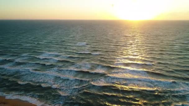 美しい海の波に対して海流が泳ぐ — ストック動画