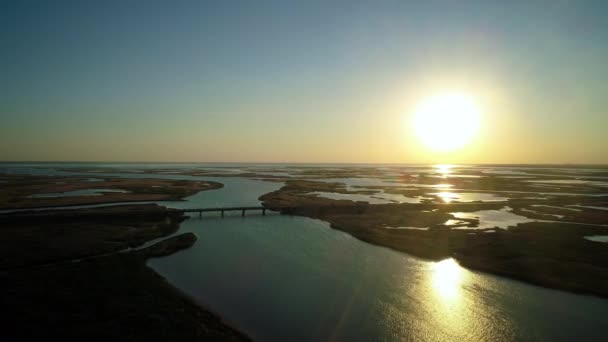 Sivash Gölü Ndeki Sıra Dışı Adalar Üst Manzara Insansız Hava — Stok video