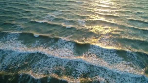 Corriente Del Mar Nada Contra Las Olas Hermoso Mar — Vídeo de stock