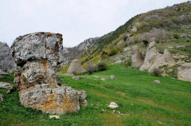 Dağ vadisinde kocaman bir taş