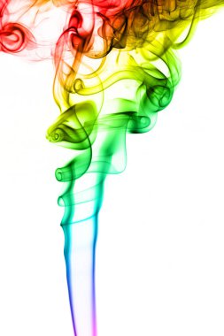 Rainbow smoke on white background