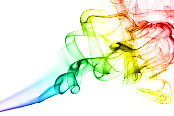 Rainbow smoke on white background — Stok fotoğraf