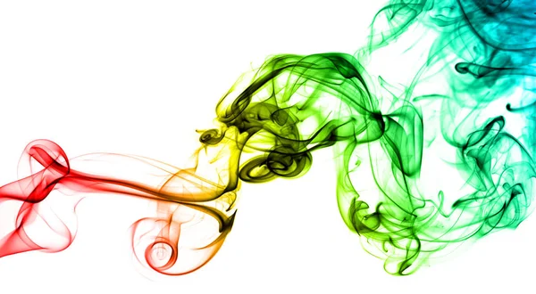 Rainbow smoke on white background — Stock Photo, Image