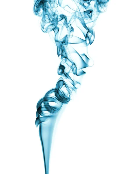 Blauer Rauch auf weißem Hintergrund — Stockfoto