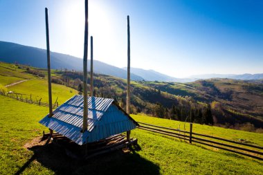 Roof on background of beautiful nature