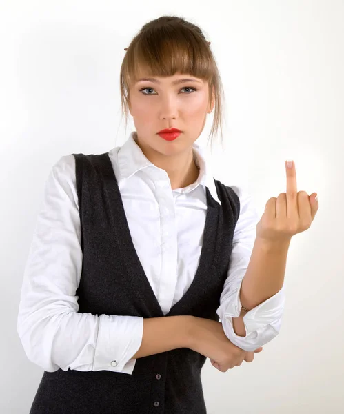 Portrait of elegant young cute caucasian woman — Stock Photo, Image