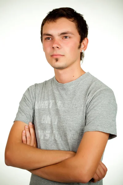 Portrait of a Caucasian young positive guy Stock Picture
