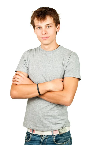 Portrait of a Caucasian young positive guy Stock Image