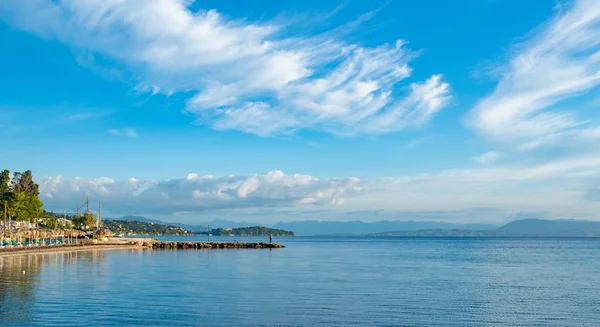 Εκπληκτικός Κόλπος Πεντακάθαρα Νερά Στο Νησί Της Κέρκυρας Όμορφο Τοπίο — Φωτογραφία Αρχείου