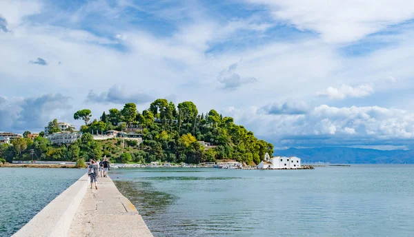 Kerkyra Insel Korfu Griechenland Oktober 2019 Rückansicht Von Touristen Die — Stockfoto