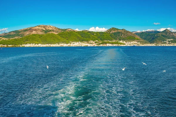 Verbazingwekkende Sealine Met Kristalhelder Water Spoor Spoor Griekenland Prachtig Landschap — Stockfoto