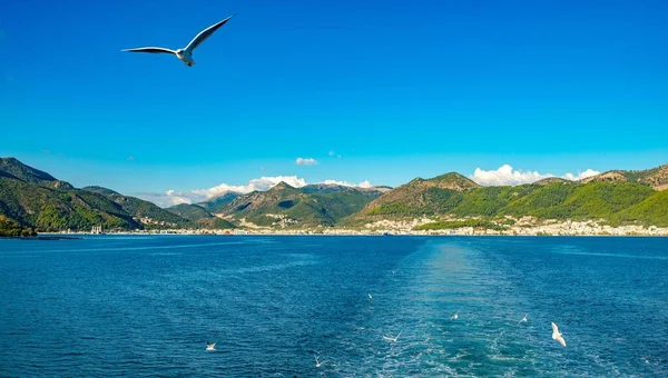 Geweldige Baai Corfu Eiland Griekenland Prachtig Landschap Van Ionische Zee — Stockfoto