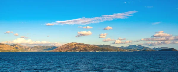 Amazing Sealine Crystal Clear Water Corfu Island Greece Krásná Krajina — Stock fotografie