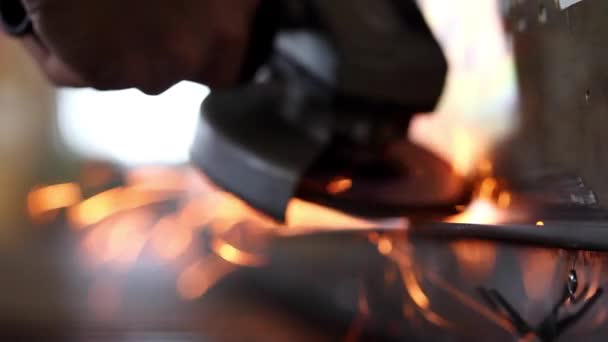 Sparks Industrial Grinder Fall Bounce Terenie Warsztatu — Wideo stockowe