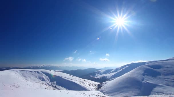 Зима Карпатських Горах Мальовничий Краєвид — стокове відео