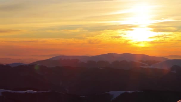 Зима Карпатах Красивый Пейзаж — стоковое видео