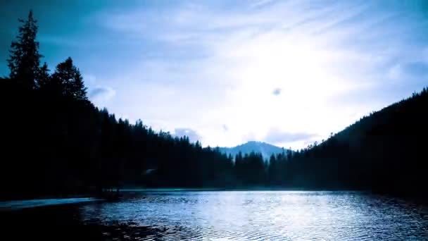 Zeitraffer Time Lapse Tecnico Lago Sinevir Nelle Montagne Carpatian — Video Stock