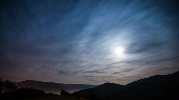 Starry Sky Tid Förfaller Carpatian Bergen Timelapse Fotograferad Nikon D800 — Stockvideo
