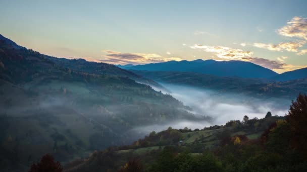 Niebla Salida Del Sol Lapso Tiempo — Vídeos de Stock