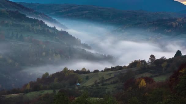 Autunno Time Lapse Carpazi Montagne Timelapse Fotografato Sulla Fotocamera Nikon — Video Stock