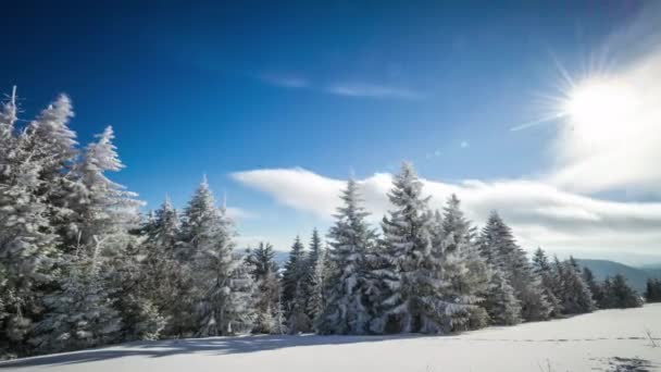 Zonsondergang Tijd Verval Winter Berg — Stockvideo