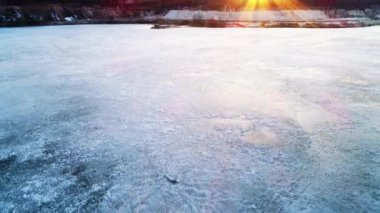 Donmuş Gölü Akşamın Hava Çekimi