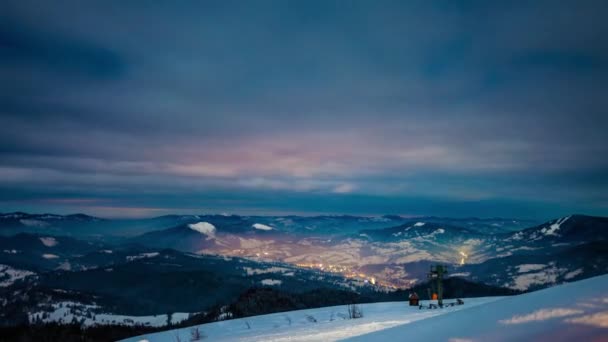 Céu Estrelado Lapso Tempo Nas Montanhas Carpatian Timelapse Fotografado Câmera — Vídeo de Stock