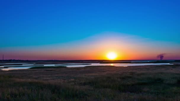 Verão Nascer Sol Tempo Lapso Lago Syvash Timelapse Fotografado Câmera — Vídeo de Stock