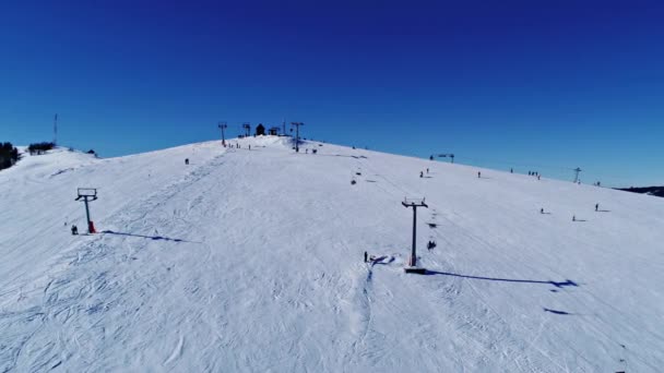 Winter Carpatian Mountains Ski Resort Landscape Bird Eye View Uhd — Stock Video