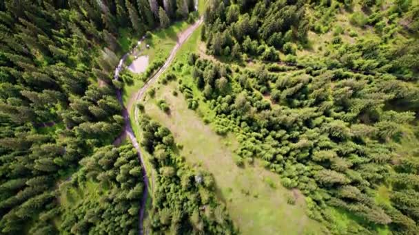 Veduta Aerea Del Villaggio Yablunytsia Nelle Montagne Carpatiche Paesaggio Con — Video Stock