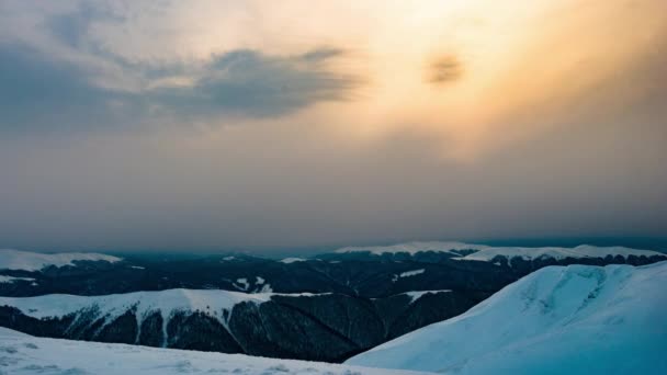 Vackra Berg Solig Morgon Berg Himlen — Stockvideo