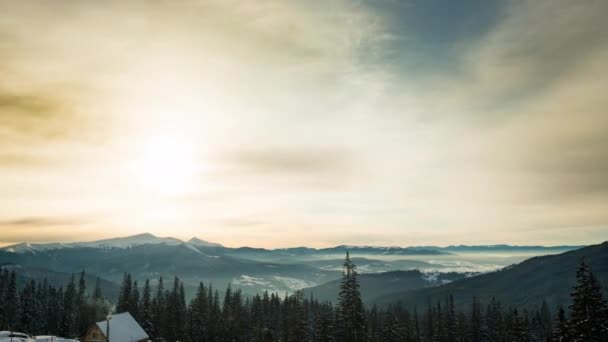 Belle Matinée Ensoleillée Montagne Sous Ciel — Video