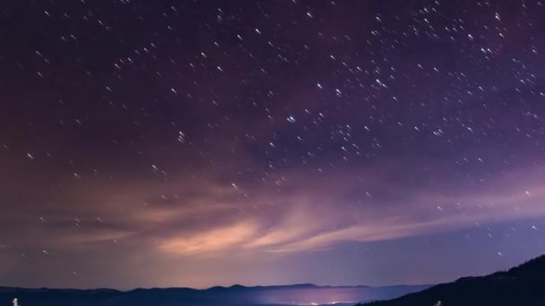 Lapso Tiempo Estrellado Las Montañas Cárpatos — Vídeos de Stock