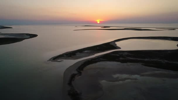 Незвичайні Острови Озері Сіваш Вид Зверху Безпілотна Камера — стокове відео